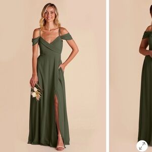 Birdy Grey Olive Off-Shoulder Maxi Dress
